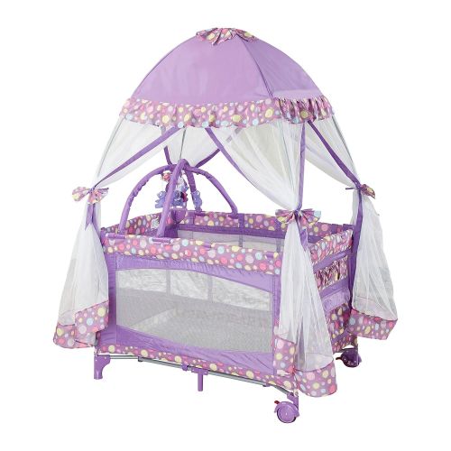  Big Oshi Portable Playard Deluxe Bundle - Nursery Center With Canopy Net Topper - Medium Size -...