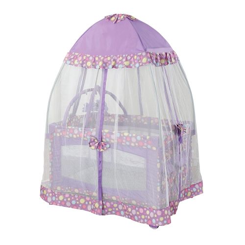  Big Oshi Portable Playard Deluxe Bundle - Nursery Center With Canopy Net Topper - Medium Size -...