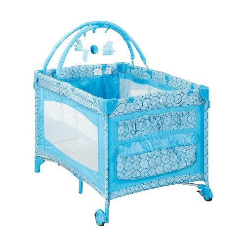  Big Oshi Portable Playard Deluxe Bundle - Nursery Center With Canopy Net Topper - Medium Size -...