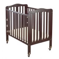 Big Oshi Angela Portable, Folding Baby Crib Frame on Wheels - Adjustable Mattress Height, Low to...