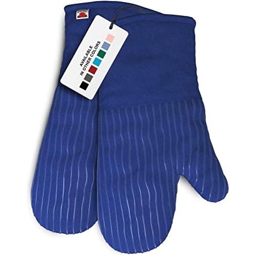  Big Red House Oven Mitts, with The Heat Resistance of Silicone and Flexibility of Cotton, Recycled Cotton Infill, Terrycloth Lining, 480 F Heat Resistant Pair Black