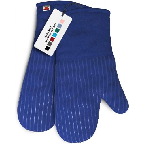  Big Red House Oven Mitts, with The Heat Resistance of Silicone and Flexibility of Cotton, Recycled Cotton Infill, Terrycloth Lining, 480 F Heat Resistant Pair Black