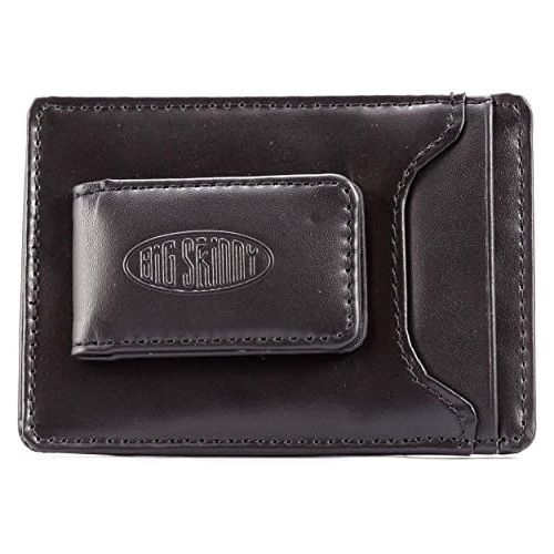  Big Skinny Mens Leather Magnetic Money Clip Slim Wallet, Holds Up to 12 Cards, Black