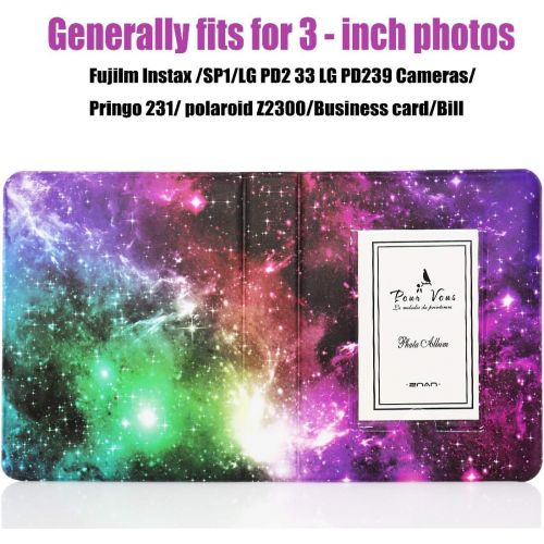  BigTrend 2x3 Inch Photo Paper Film Album Set for Fujifilm Instax Mini Camera, Polaroid Snap, Z2300, SocialMatic Instant Cameras & Zip Instant Printer (Starry sky-4, 64 Pockets)