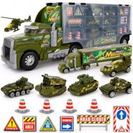 Big-Daddy Kids Toy Truck Transport Truck Military Toy Truck with Lights and Sound Emergency Quick Release Effect