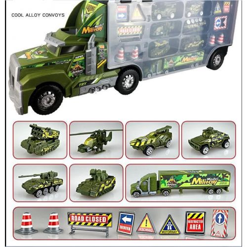  Big-Daddy Kids Toy Truck Transport Truck Military Toy Truck with Lights and Sound Emergency Quick Release Effect