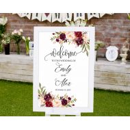 /BigDayPrints Welcome Wedding Sign, Printable Wedding Reception Sign, Wedding Welcome Sign Template, Wedding Poster, #A047, INSTANT DOWNLOAD, Editable PDF