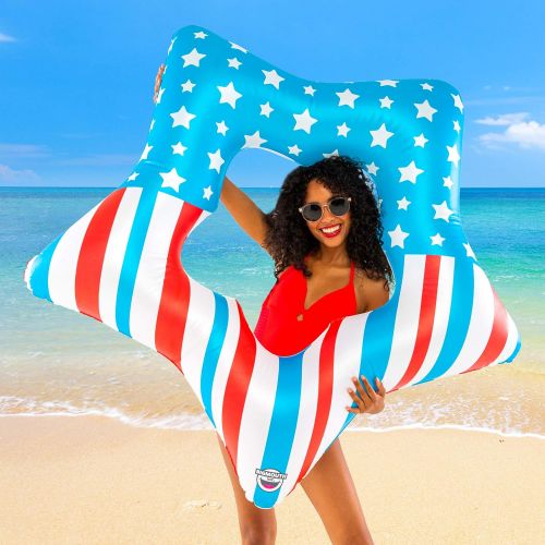  BigMouth Inc. American Patriotic Star Pool Float  3 Foot Pool Float, Durable Inflatable Vinyl Summer Pool or Beach Toy, Makes a Great Gift Idea