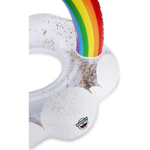  BigMouth Inc. Giant Inflatable Magical Pool Float with Glitter Inside, Patch Kit Included, Swim Innertube (Giant Rainbow)