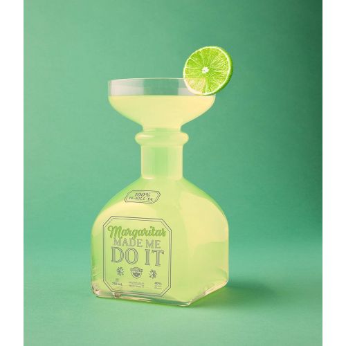  [아마존베스트]BigMouth Inc BigMouth Margarita Bottle Glass  Hilarious Glass Holds up to 32 Oz  Glass Shaped Like A Tequila Bottle, Reads, “Margaritas Made Me Do It”, Make a Great Gift for Margarita Lovers,