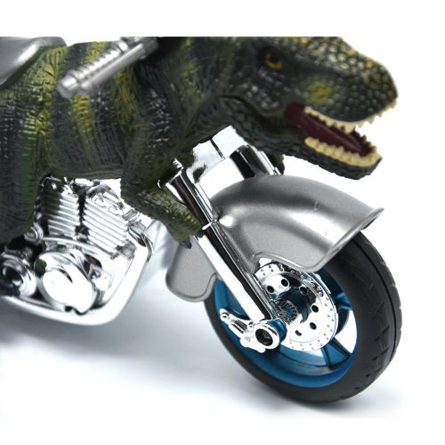  BigNoseDeer Dinosaur Motorcycle Toys - Animal Friction Motorcycles Toys Dinosaurs Tyrannosaurus T Rex 7.1 x 4