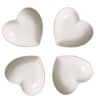 [아마존베스트]BigNoseDeer Super Cute heart shape Ceramic Sauce Dish,Mini Side Seasoning Dish,Condiment Dishes/Sushi Soy Dipping Bowl,Snack Serving Dishes,Love Porcelain Small Saucer Set(Set of 4) (4.72inch)