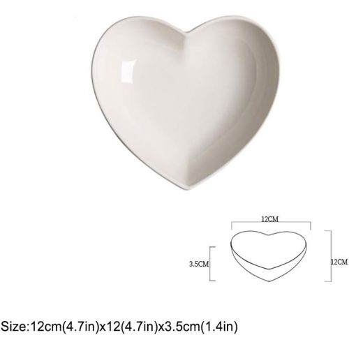  [아마존베스트]BigNoseDeer Super Cute heart shape Ceramic Sauce Dish,Mini Side Seasoning Dish,Condiment Dishes/Sushi Soy Dipping Bowl,Snack Serving Dishes,Love Porcelain Small Saucer Set(Set of 4) (4.72inch)