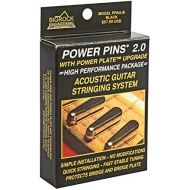 BigRock Innovations Power Pins 2.0 - Black Chrome Set with Power Plate Upgrade- Patented Bridge Pin System for Acoustic Guitars- Improved Tone, Amplified Sound, Easier Restringing, and Faster Tuning