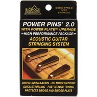 BigRock Innovations Power Pins 2.0 - Gold Chrome Set with Power Plate Upgrade- Patented Bridge Pin System for Acoustic Guitars- Improved Tone, Amplified Sound, Easier Restringing, and Faster Tuning