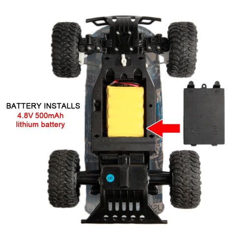  BigSmyo RC Car Off Road Truck Electric High Speed Vehicle with 2.4GHz 4CH 1:16 Buggy Remote Control Race Monster, Rechargeable Race Rock Crawler Racing Car(Blue)