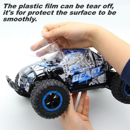  BigSmyo RC Car Off Road Truck Electric High Speed Vehicle with 2.4GHz 4CH 1:16 Buggy Remote Control Race Monster, Rechargeable Race Rock Crawler Racing Car(Blue)