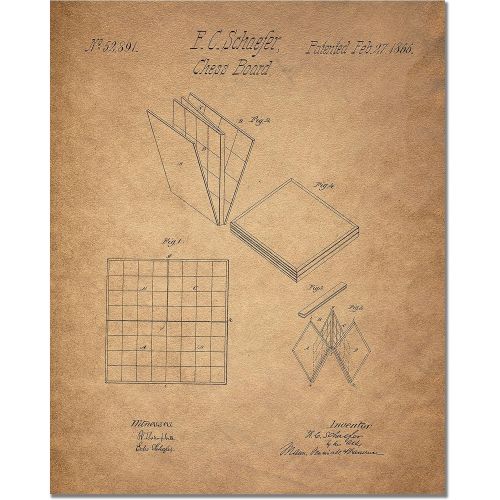  BigWig Prints Board Games Patent Wall Art Prints - Set of 6 Vintage Family Board Games Photos