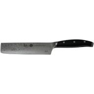 BigWood Boards VG10 Damascus Steel Japanese Vegetable Knife with Curved Black Pakka Wood Handle, 165mm