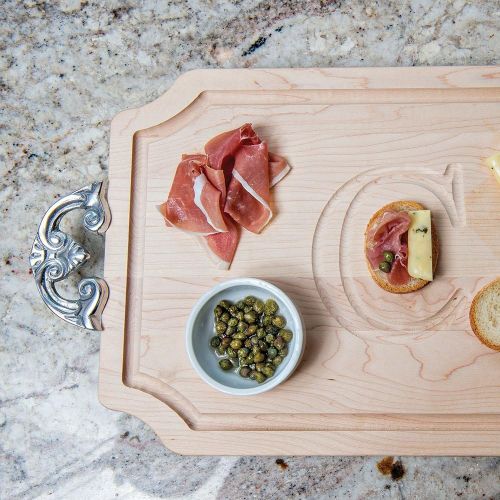  BigWood Boards 310-CL-B Cutting Board with Handle, Personalized Cutting Board, Large Cheese Board, Maple Wood Serving Tray with Handle,B
