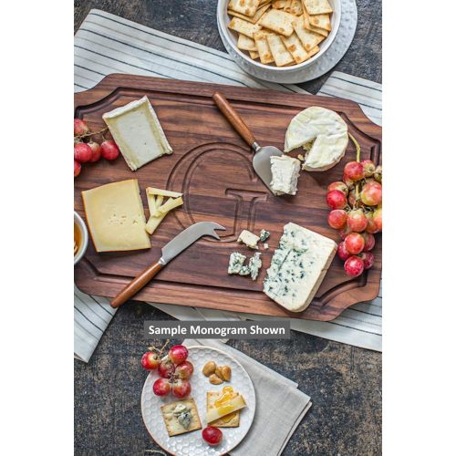  BigWood Boards W320-T Carving Board, Carving Board with Juice Well, Large Personalized Cutting Board with Juice Groove, Walnut Serving Platter,T