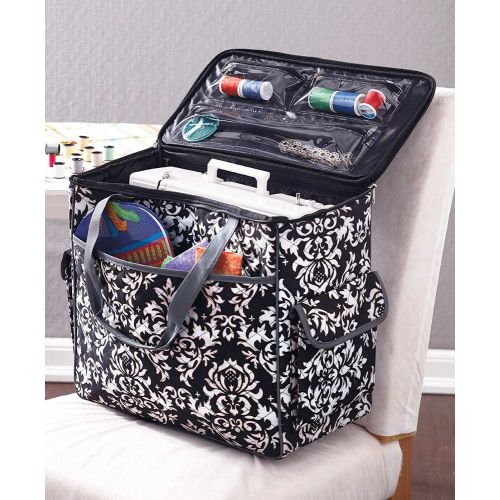  Bigbolo Rolling Sewing Machine Tote Damask