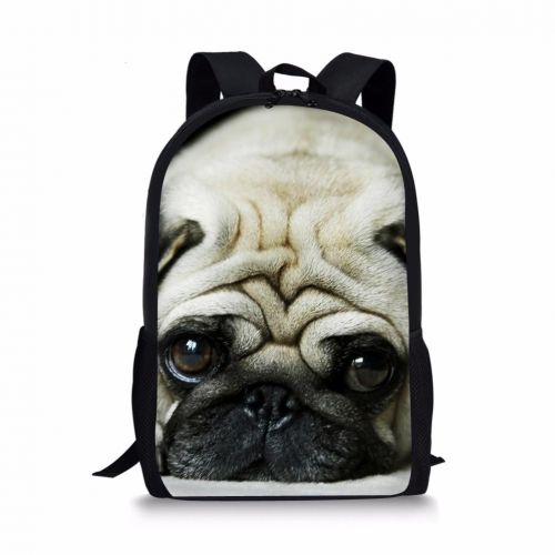  Bigcardesigns Cute Animal Pug Backpack Kids School Bag for Elementary Boys Girls Travel Rucksck