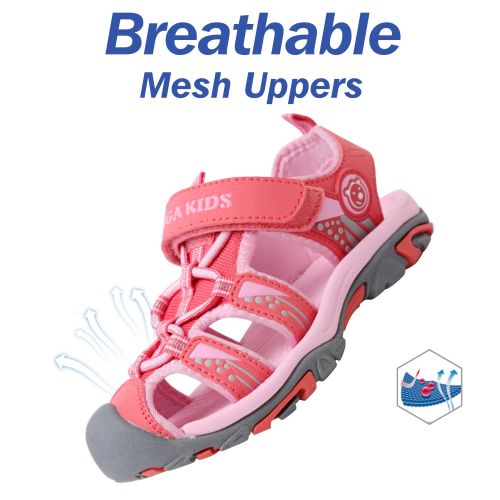  Bigcount Boys Girls Outdoor Sport Closed-Toe Sandals Kids Breathable Mesh Water Athletic Sandals Shoes