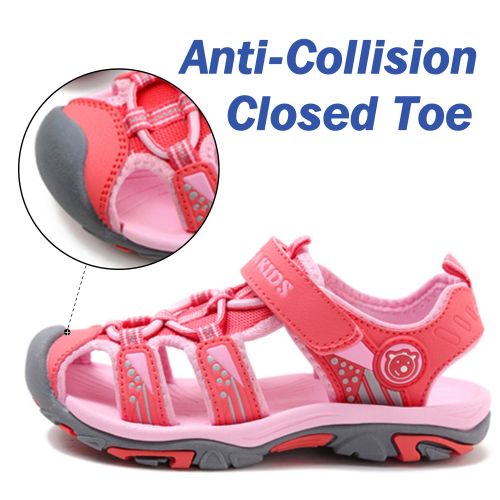  Bigcount Boys Girls Outdoor Sport Closed-Toe Sandals Kids Breathable Mesh Water Athletic Sandals Shoes