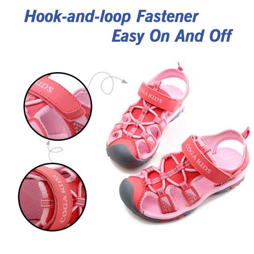  Bigcount Boys Girls Outdoor Sport Closed-Toe Sandals Kids Breathable Mesh Water Athletic Sandals Shoes