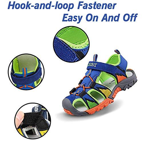  Bigcount Boys Girls Outdoor Sport Closed-Toe Sandals Kids Breathable Mesh Water Athletic Sandals Shoes