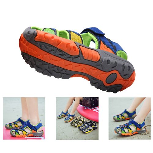  Bigcount Boys Girls Outdoor Sport Closed-Toe Sandals Kids Breathable Mesh Water Athletic Sandals Shoes