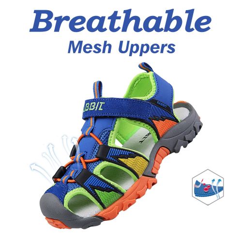  Bigcount Boys Girls Outdoor Sport Closed-Toe Sandals Kids Breathable Mesh Water Athletic Sandals Shoes