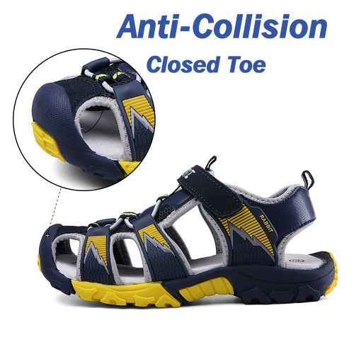  Bigcount Boys Girls Outdoor Sport Closed-Toe Sandals Kids Breathable Mesh Water Athletic Sandals Shoes