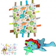 Bigdream Dino Wubbanub Pacifier, Sensory Dinosaur Learning Lovey and Mini Gift Card Baby Gift Bundle-3 Items