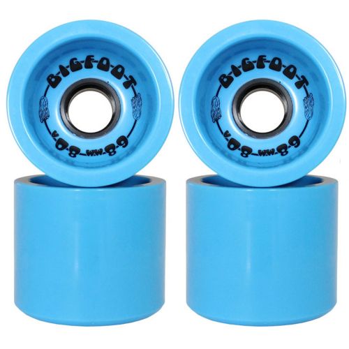  Bigfoot Longboard Skateboard Trucks Combo Set 68mm Boardwalk Wheels with Silver Trucks, Bearings, and Hardware Package