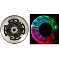 L.E.D. Scooter Wheels With Abec 9 Bearings for Razor Scooters 100mm Light Up 2-pack (Red)