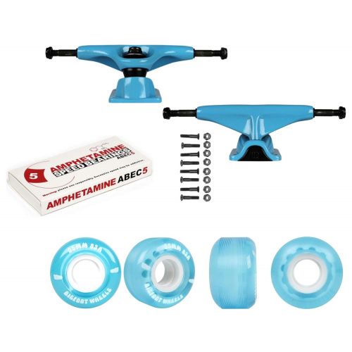  Bigfoot Wheels Tensor Skateboard Trucks Aluminum Slider Blue 5.0 55mm 83A Blue Wheels, Bearings