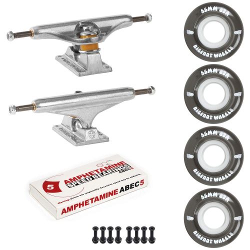  Bigfoot Wheels Independent Trucks Skateboard 83A Cruiser Wheels Package ABEC 5 Bearings