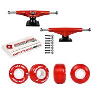 Bigfoot Wheels Tensor Skateboard Trucks Aluminum Red 5.75 55mm 83A Red Wheels, Bearings