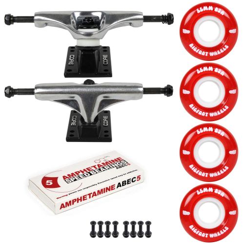  Bigfoot Wheels Skateboard Cruiser Trucks and Wheels Package 83A Soft Wheels - ABEC 5 Bearings