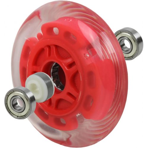  Bigfoot Wheels LED Scooter Wheels ABEC9 Bearings for Razor Scooters 100mm Light UP Red 2-Pack