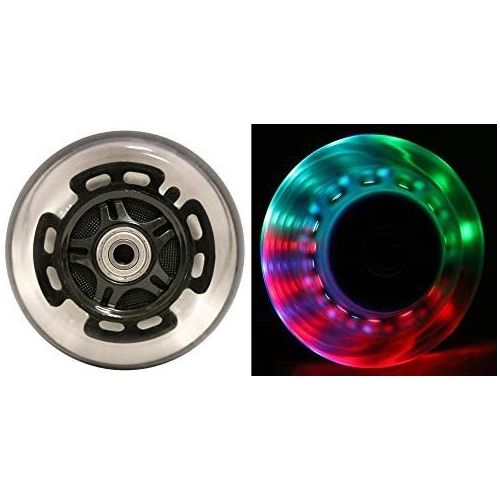  Bigfoot Wheels L.E.D. Scooter Wheels with ABEC 9 Bearings for Razor Scooters 100mm Light Up 2-Pack