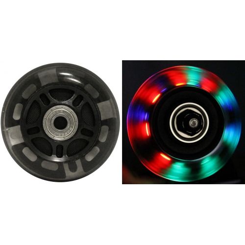  Bigfoot Wheels LED Inline Wheels 76mm 82a Skate Roller Blade Light UP 4-Pack w/ ABEC 9 Bearings