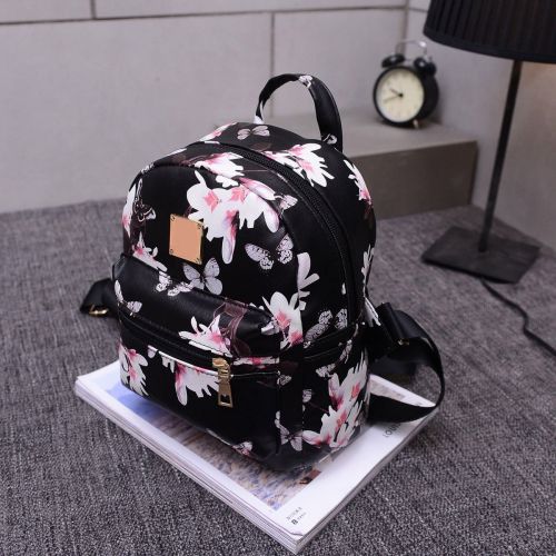  BiggerStore Women Girls Mini Backpack Fashion Causal Floral Printing Leather Bag