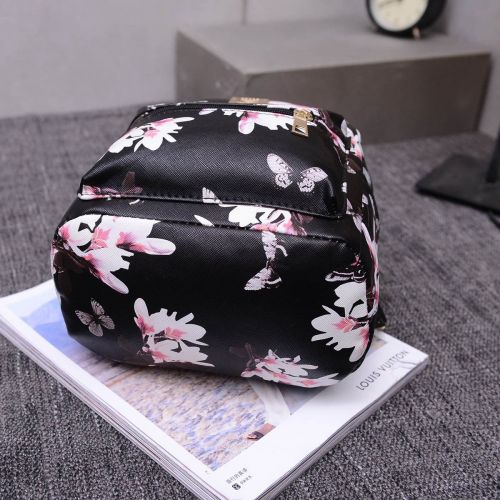  BiggerStore Women Girls Mini Backpack Fashion Causal Floral Printing Leather Bag