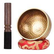 Biggo Tibetan Singing Bowl Set- Perfect resonance Meditation Yoga & Chakra Healing Handmade Bowl - With Mallet & Silk Cushion. Perfect Gift명상종 싱잉볼