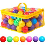 Bigib 120 Count 7 Colors BPA Free Crush Proof Plastic Balls for Ball Pit Balls for Toddlers Kids 2.2 Inches Balls Toys