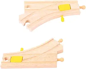 Bigjigs Rail Mechanical Switches (Pack of 2) - Other Major Wooden Rail Brands are Compatible