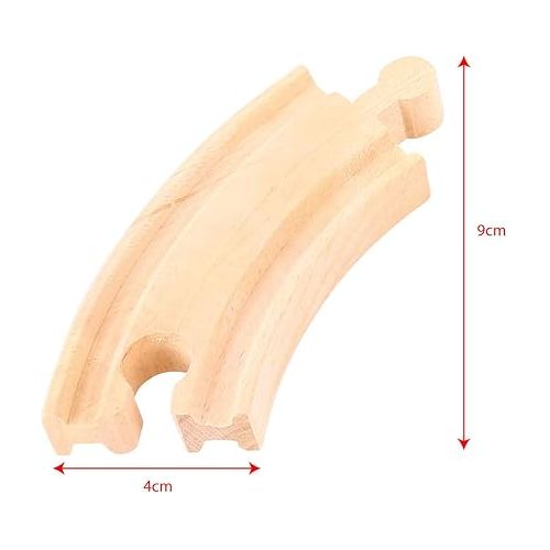  Bigjigs Rail Short Curves (Pack of 4) - Other Major Wooden Rail Brands are Compatible